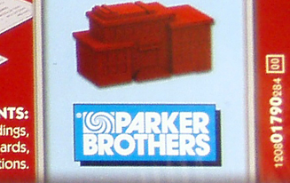 Zie het blauwe Parker logo.