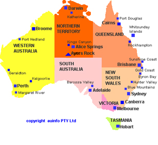 Kaart van Australi.