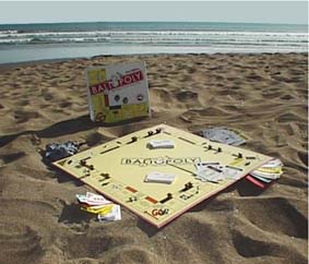 Baliopoly First Edition, made by Balinese, on the Bali beach.
