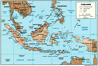 Map of Indonesia.