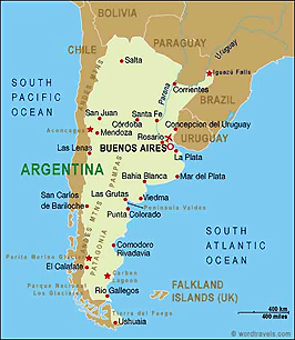 Map of Argentina.
