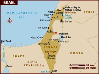 Map of Israel.