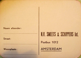 Postkaart voor "NV S&S Int.".