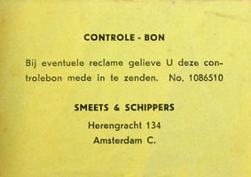 Geel controle bonnetje uit 1963.