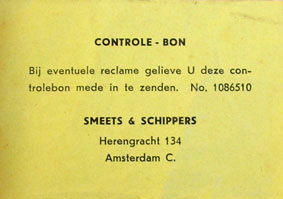 Geel controle bonnetje uit 1963.