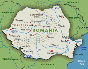 Romania map.